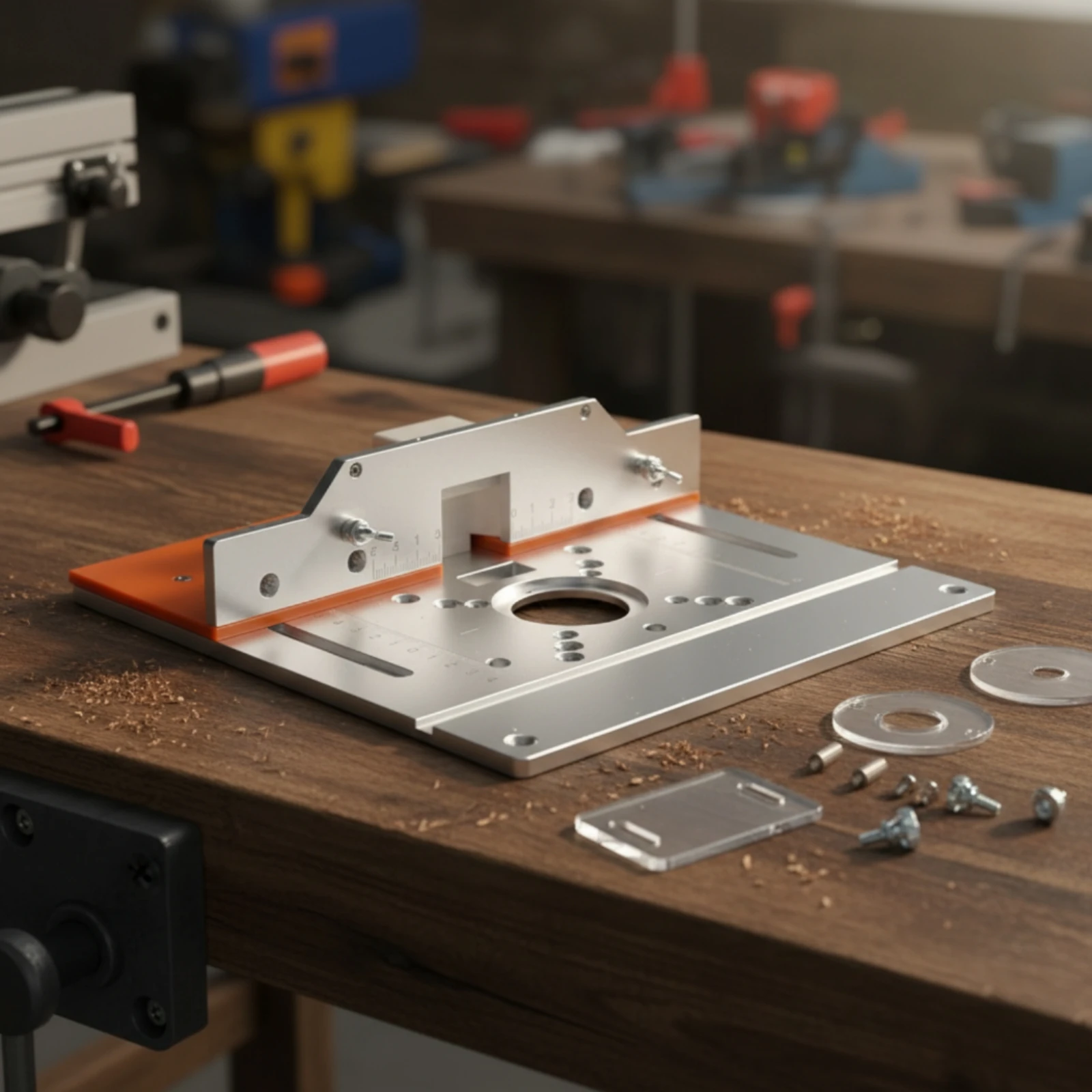 Router Table Insert Plate with Fence Smooth Router Table Insert Plate Rectangular Slim for Woodworkers, Woodworking