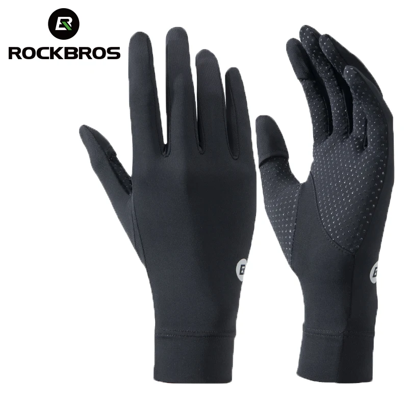 

ROCKBROS UPF50+ Summer Sunscreen Gloves Women Men Riding Cycling Fishing Gloves Anti UV Non-Slip Breathable Thin Driving Gloves