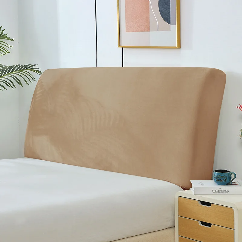 Original elastic thickened silver fox velvet bedside cover, all-inclusive wooden bed back cover, simple velvet backrest cover