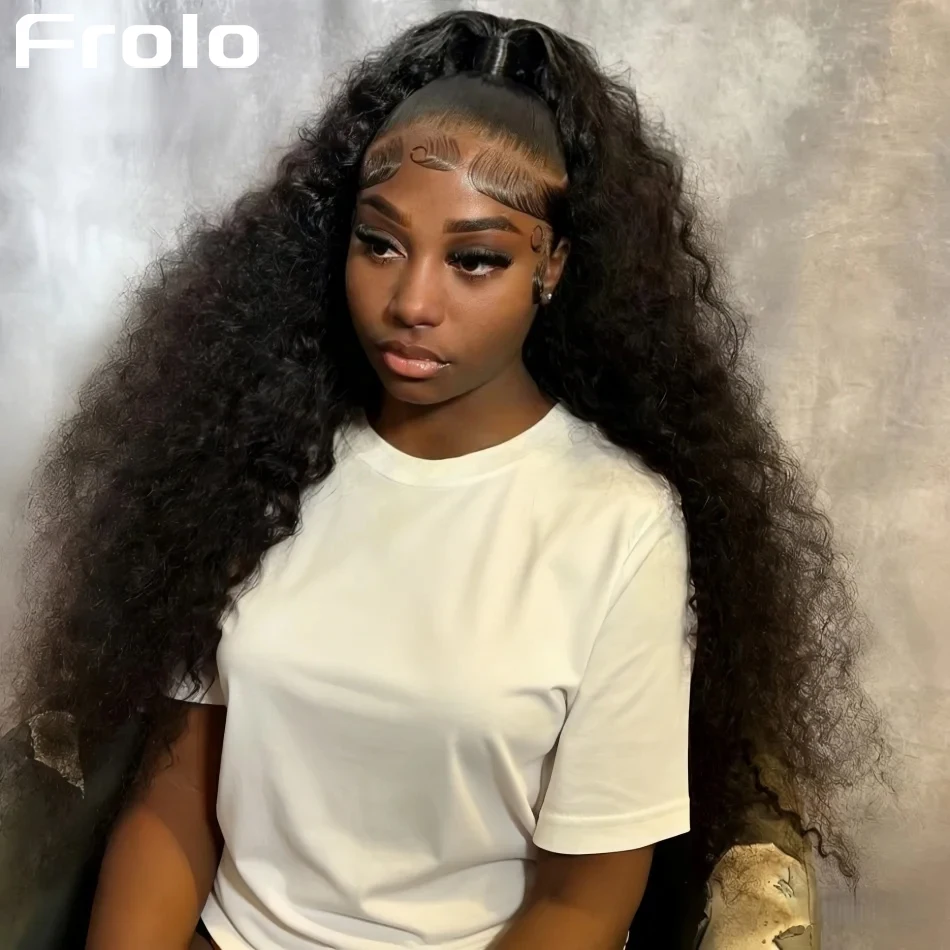 

40-дюймовые кудрявые парики HD с кружевной вставкой 13X6, парик с глубокой волной из натуральных волос, парик с водной волной 13X4 с кружевной вставкой, плотность 250%