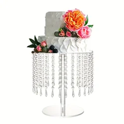 1pcTransparent Acrylic Cake Rack, Afternoon Tea Cake, Dessert Display Rack, Wedding and Birthday Party Crystal Pendant Cake Rack