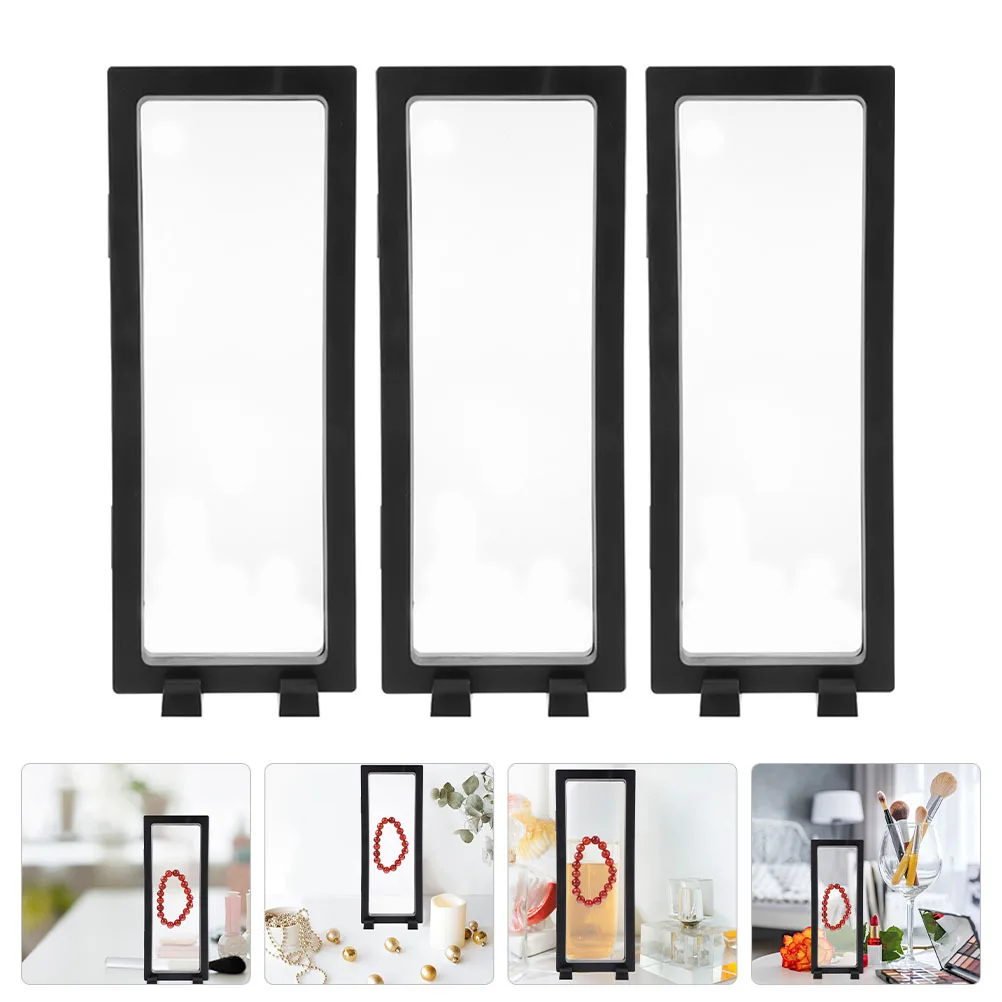 

3Sets Transparent Jewelry Display Floating Stand Stylish Ring Earring Necklace Organizer Display Box Storage Rack Practical