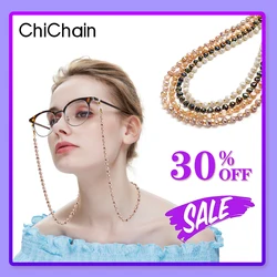 Ladies Pearl Anti-dropping Glasses Chain Necklace Pendant Reading Glasses Metal Sunglasses Chain Lanyard Accessories Ladies Pear