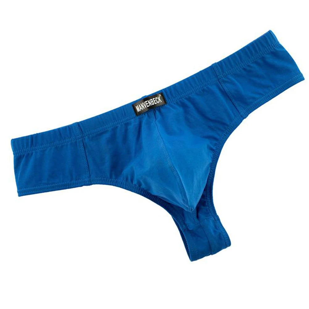 Men's Stretch Cotton Briefs with Bulge Pouch Low Waist Breathable Thong Underwear Offering Comfort and Style in All Seasons