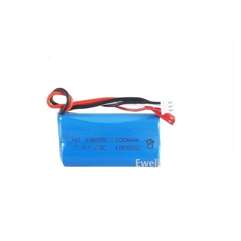 JST-Chargeur de batterie 7.4V 2200mAh 18650 Eddie ion avec prise USB, pour jouets RC, voitures, camions et télécommande, tarte/bateaux