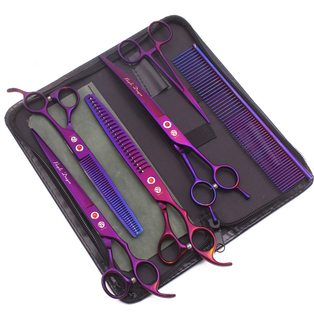 Purple Dragon 8-Zoll-Hundepflegeschere Effilierschere Professionelle Katzen-Haustierschere Haarschneiden Hohe Qualität Z3015-b – Detail 10