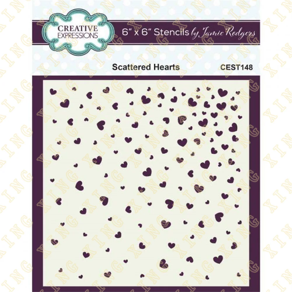 Scattered Hearts DIY Drawing Template Painting Scrapbooking Paper Card Embossing Album Decorative Craft 2023 Hot Selling