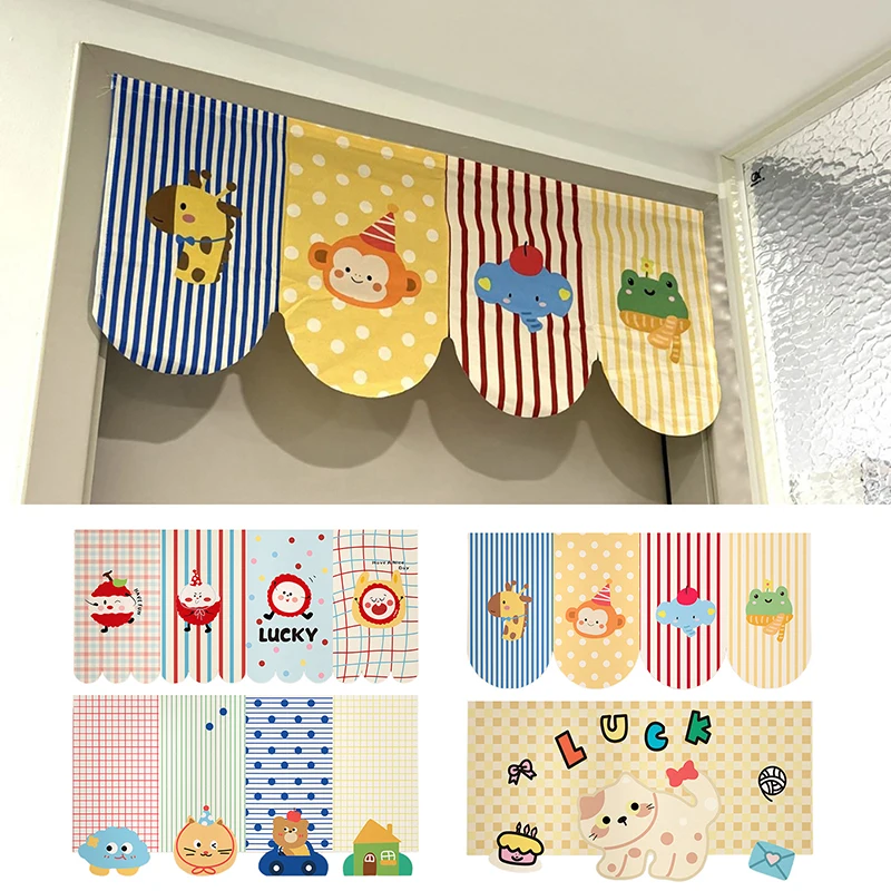 Animal Cartoon Door Curtain Self-adhesive Partition Curtains Without Perforations For Bedrooms Privacy, Living Rooms, Bathrooms