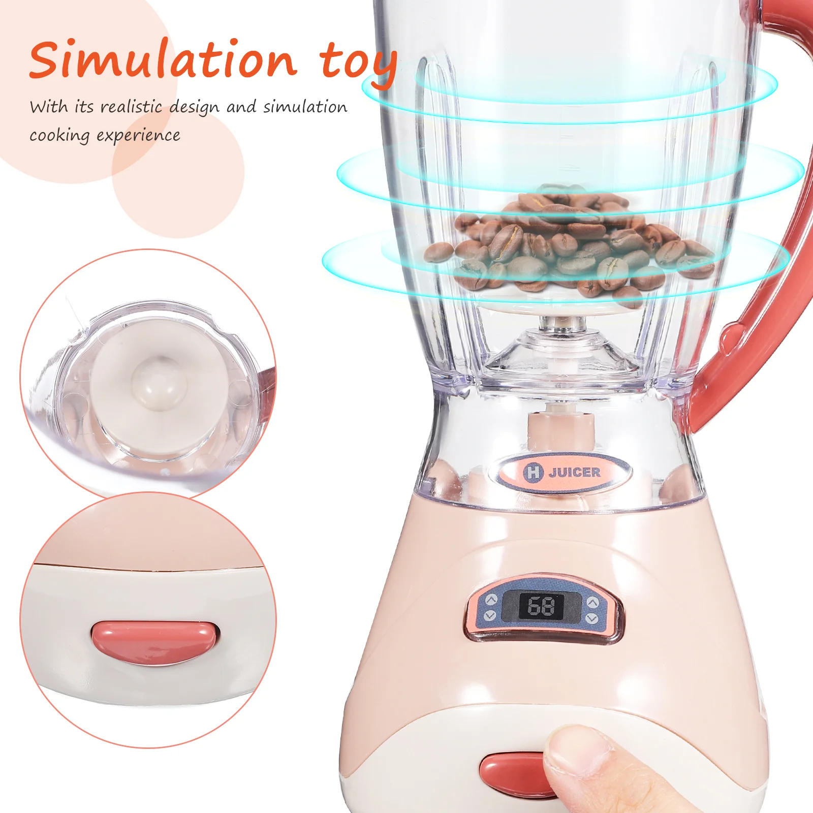 10PCS Kids Accessories Playset Electric Mini Blender Toy for Play Kitchen Cooking Simulation Toy Blender For Kids