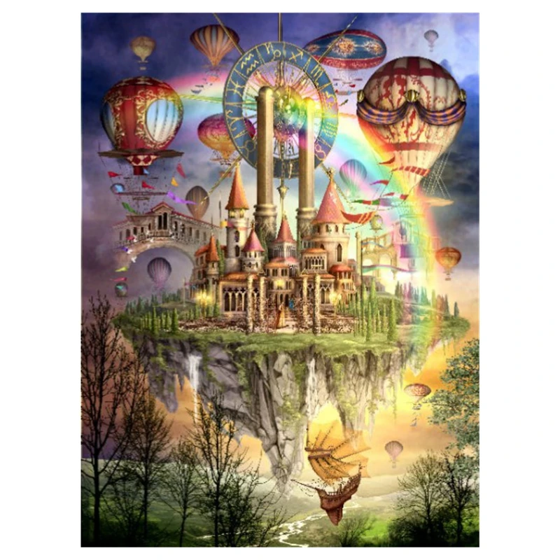 Cross-stitch kit DIY embroidery tool kit Optional printed handcrafted intersection point kit saga Landscape Tarot Town