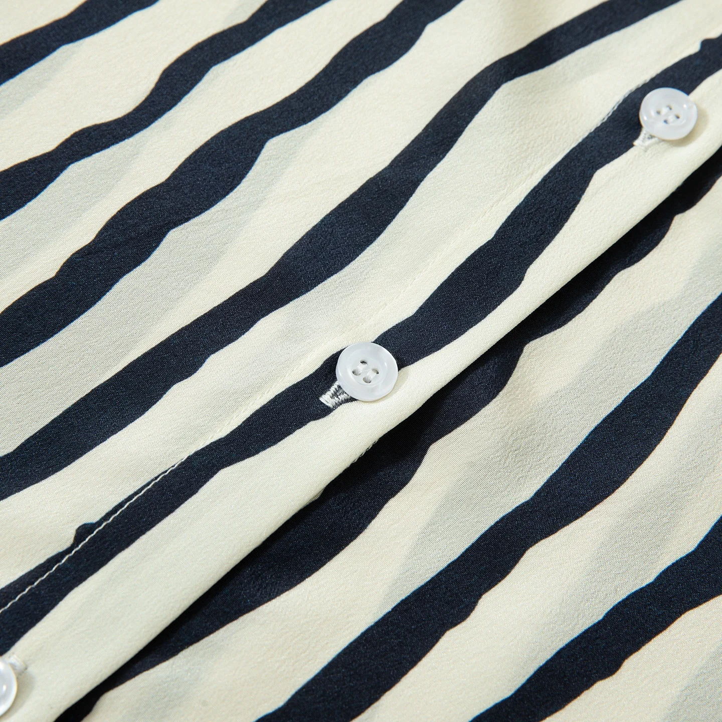 Women's Casual Early Autumn New 100% Natural Mulberry Silk Crepe De Chine Striped Women's Office Loose Shirt