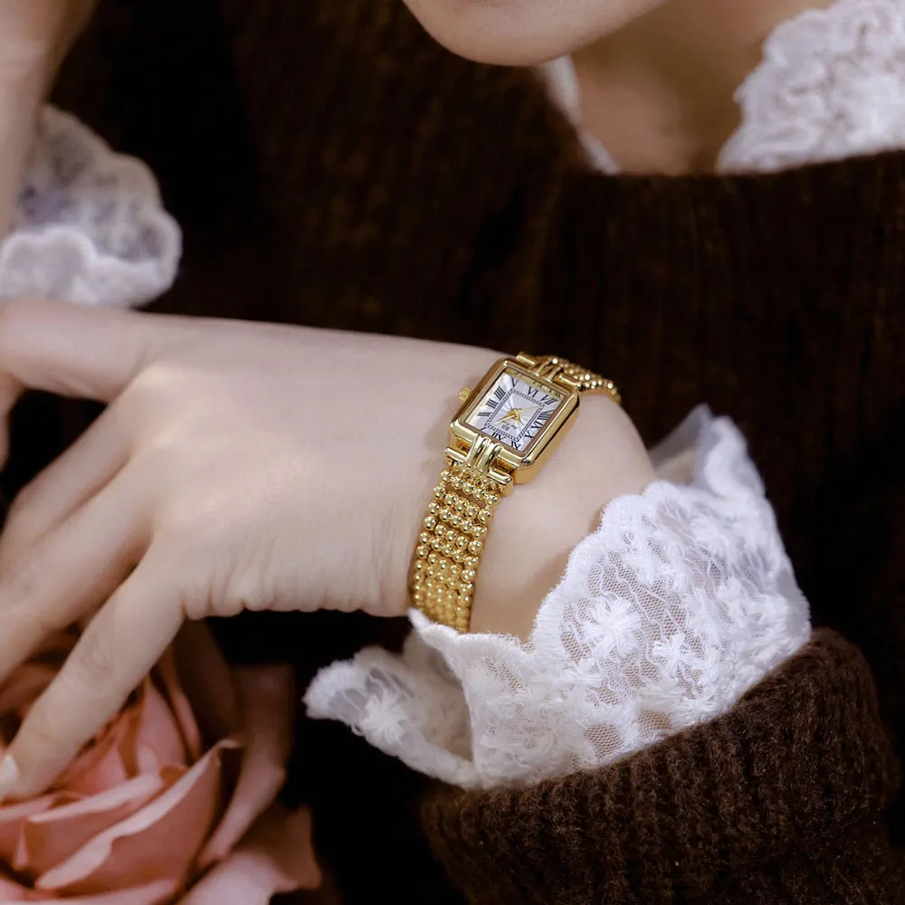 NEW Ladies Watches Fashion Gold Bracelet Women Luxury  Vintage Quartz Watches Simple Square Dial Female Dress Gifts Waterproof