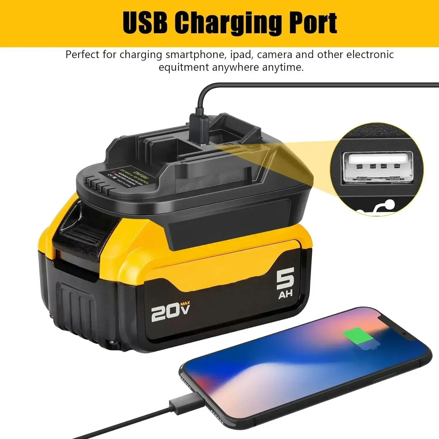 Imagem -04 - Adaptador de Bateria para Milwaukee Dewalt 18v 20v Li-ion Bateria Converter para Makita Bl1830 Bl1850 Baterias Ferramentas Elétricas Dm18m