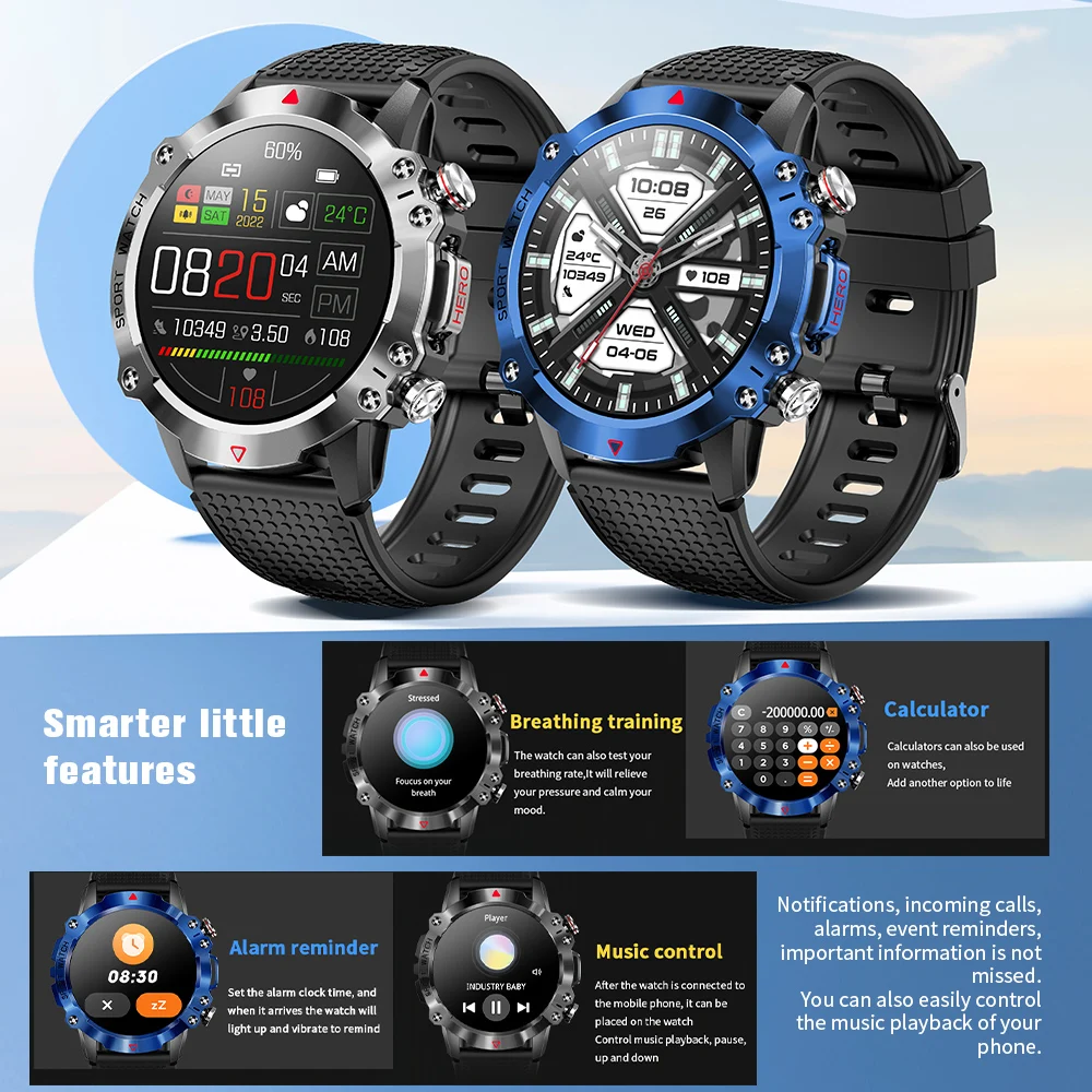 Bozlun Nieuwe Smart Watch Outdoor Sport Bluetooth Call Watch 1.39 Inch Scherm 450Mah Ip68 Waterdichte Smartwatch Mannen Voor Ios Andro