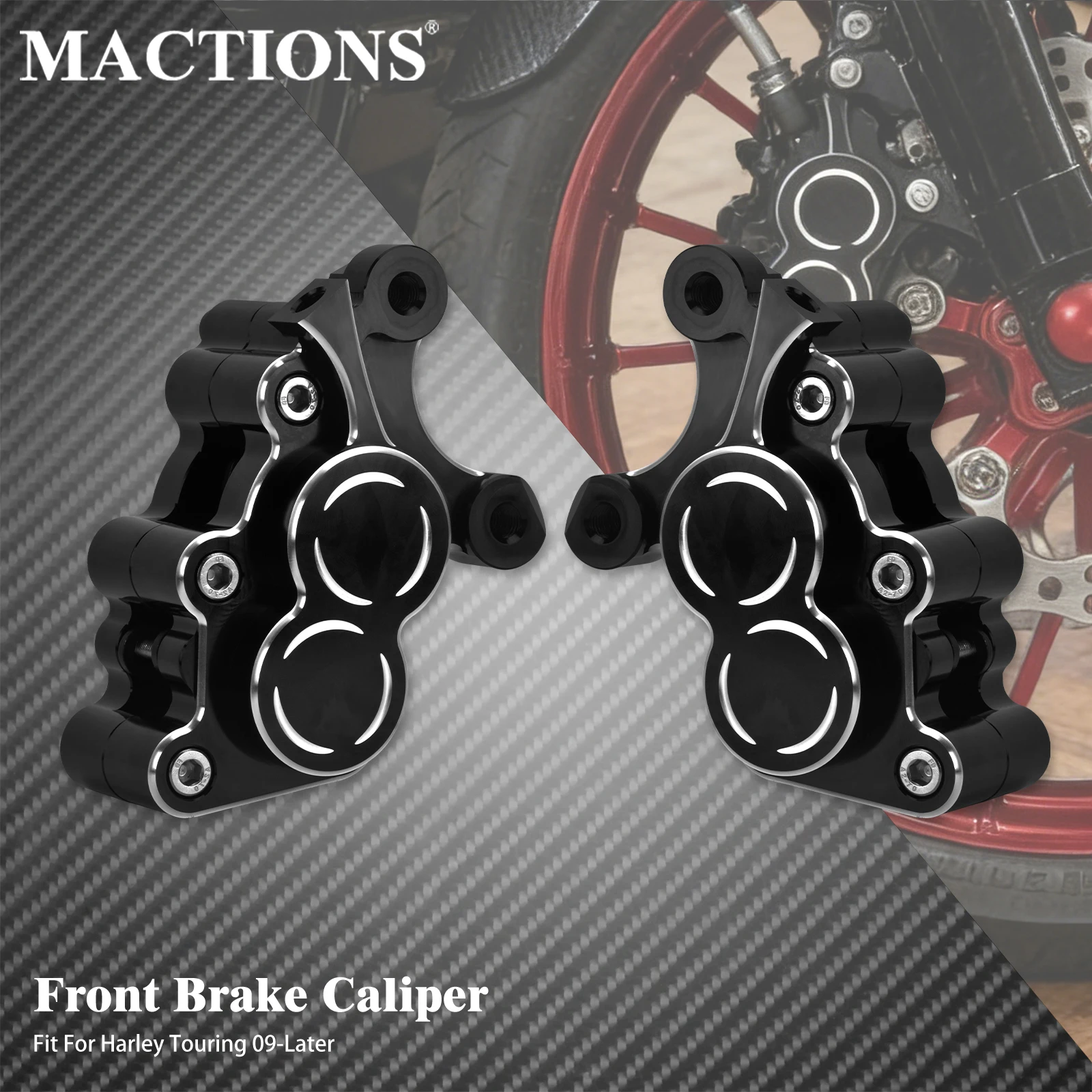 

Motorcycle Front Brake Caliper Aluminum Fit For Harley Touring Road King Electra Street Glide Road Glide 2009-Later FLHTK FLHR