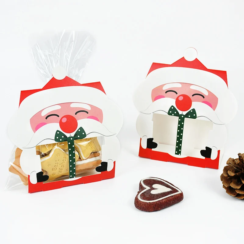 

8/16pcs Merry Christmas Cookie Bag Paper Card Decoration For Candy Nougat Gift Packaging New Year 2024 Kids Favors Bag Navidad