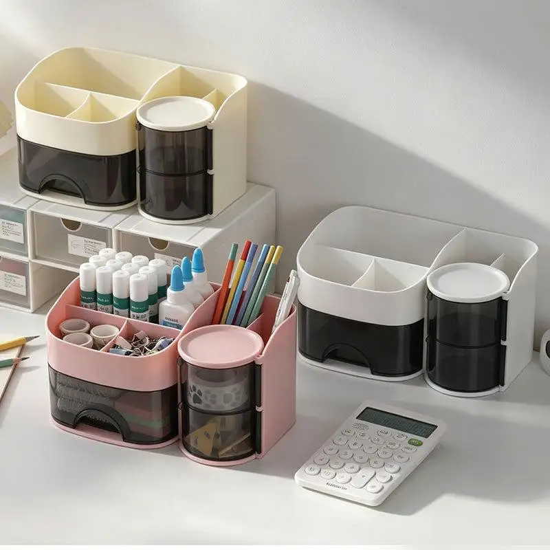 Makeup Organizer With Transparent Drawers Multiple Compartments Vanity Storing Cosmetics Brushes Skincare Products