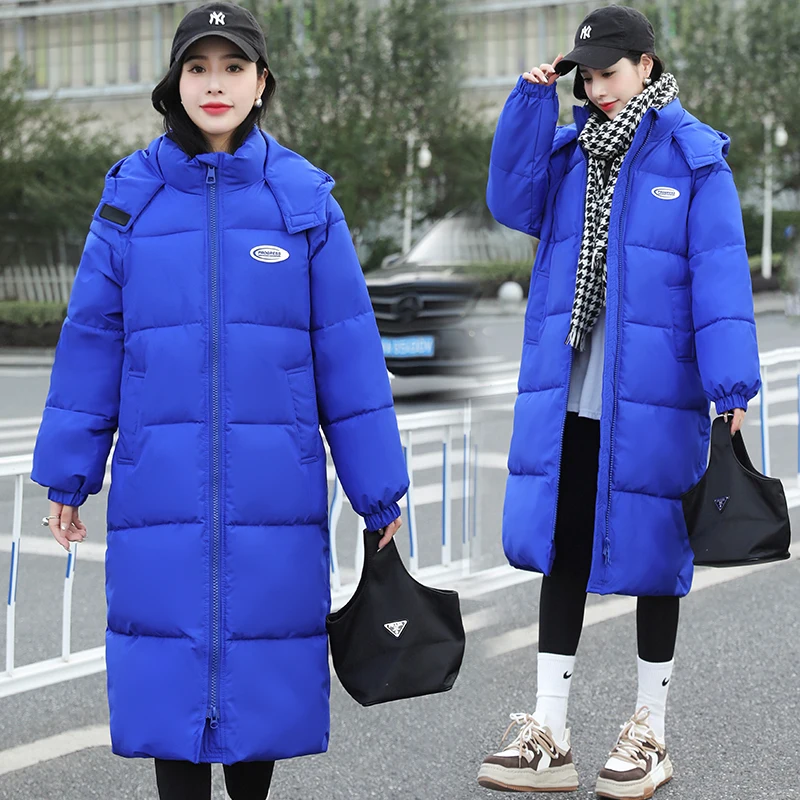 

Women's Winter Hooded Parka Thick Down Cotton Padded Jacket Women Long Overcoat Female Clothing Warm Puffer Coat A1122