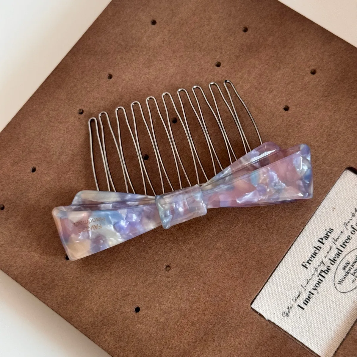 Hair Insert Comb Clip Acetate Bow Side Flyaway Secure Hold Lightweight Comfortable Accessory for Women Home Office Travel Daily