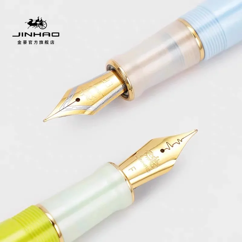 Jinhao ปากกาหมึกซึม Centennial 100ปากกาเรซินหรูหราปากกาเขียนการเต้นของหัวใจ f/m เครื่องเขียนอุปกรณ์สำนักงานโรงเรียน