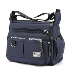 Men's Casual Fashion Single Messenger Bag Large Sports Capacity Crossbody Luxury Multi-layer Pocket Design Oxford Shoulder Bag