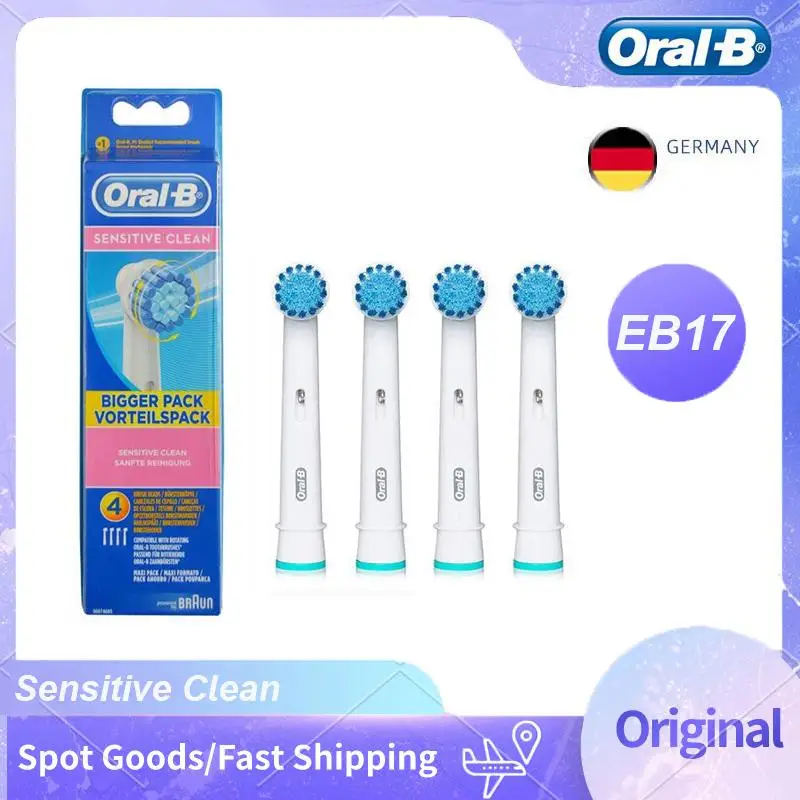 

Oral B EB17 Sensitive Clean Vitality Electric Toothbrush Heads Gentle Cleaning Teeth for Sensitive Teeth Replacement Brush Heads