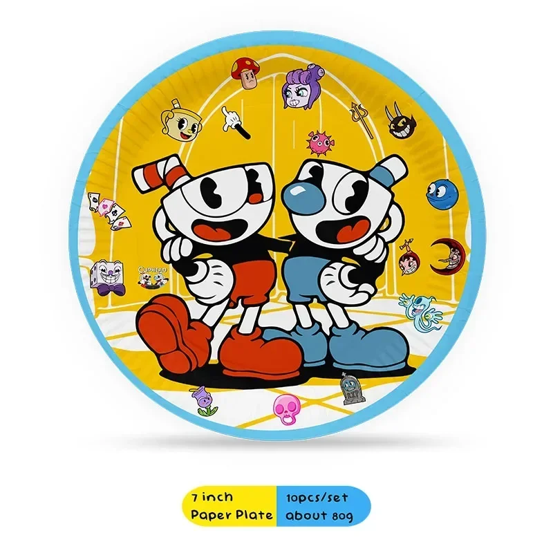 Cuphead Cartoon Theme Birthday Party Decoration Supplies Disposable Cups plate Balloon Background Baby Shower Children Gift Toy