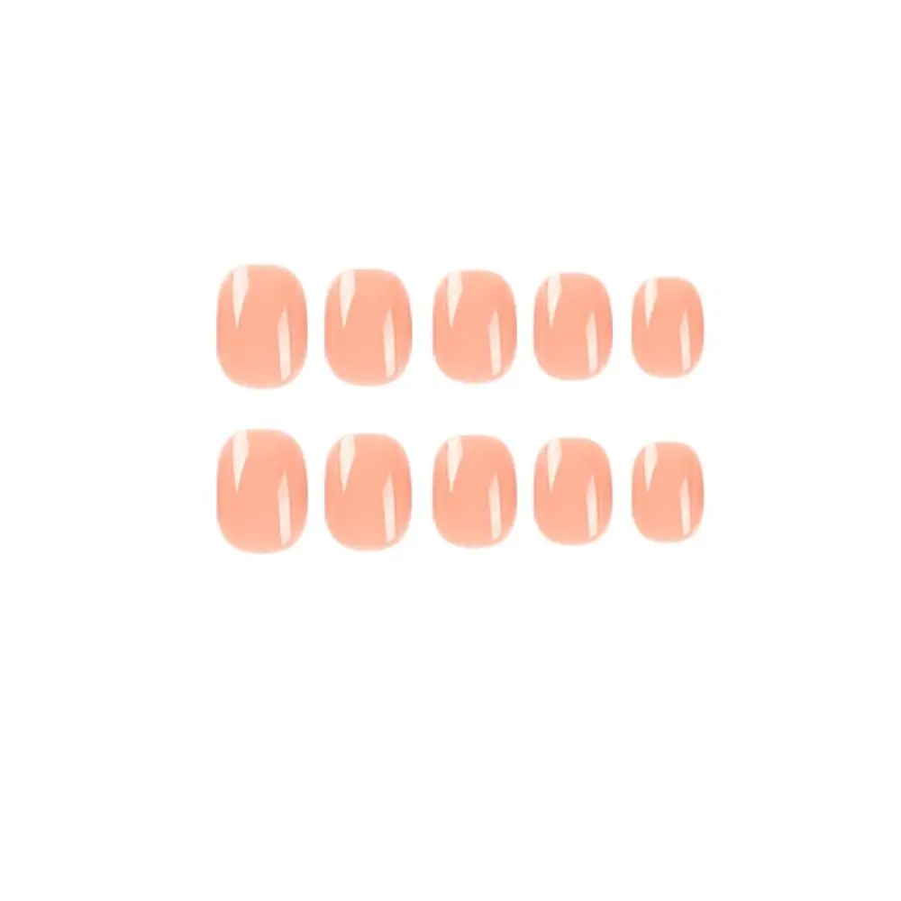 24pcs Nail Tips Press on Nails Fake Nials Short French Pure Color False Nails
