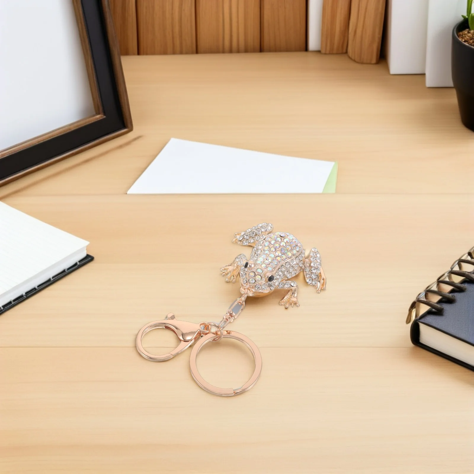 

Rhinestone Frog Keychain Sparkling Animal Bling Bag Charm Purse Wallet Handbag Backpack Pendant Accessories Frog Keychain