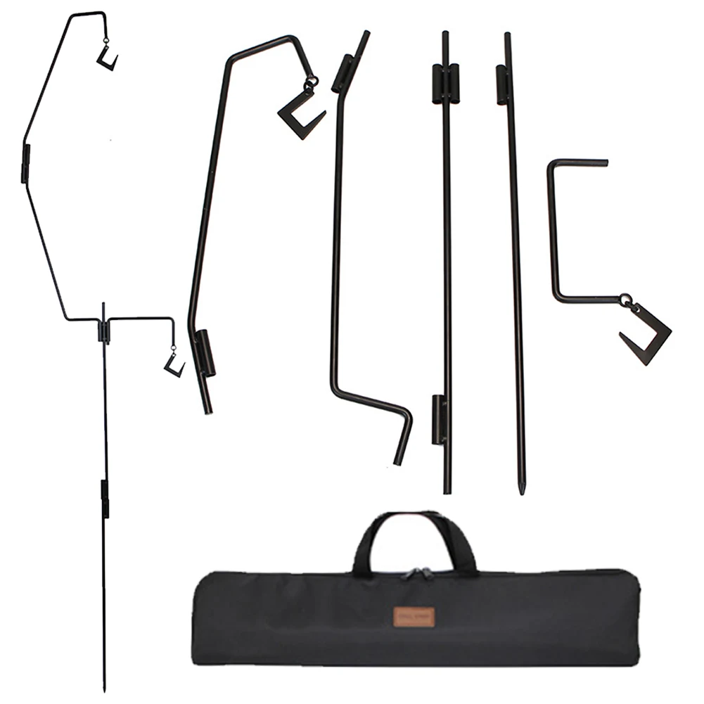 Outdoor Light Stand Hook with Storage Bag Folding Lamp Holder Detachable Portable Lantern Hanger Camping Equipment
