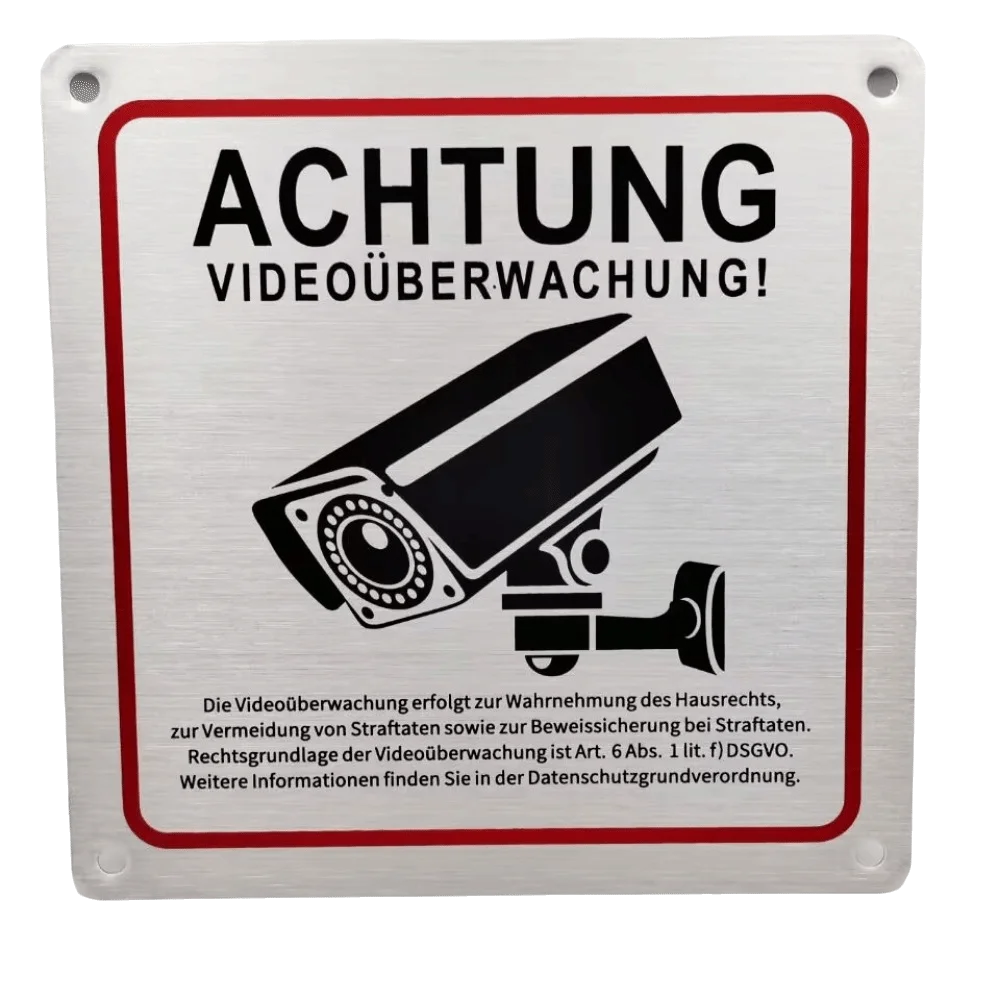 Aluminum Plate Monitoring Area Warning Sign 24-Hour Anti-corrosion Security Sign Wall Mounted Aluminum Alloy Prompt Sign