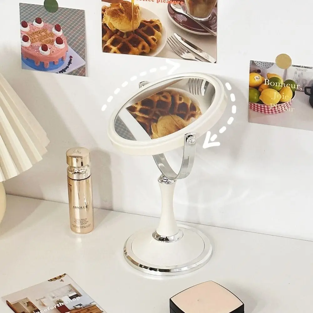 360 Rotating Double-sided Makeup Mirror 3x Magnifying Glass European Style Vanity Mirror Light Luxury Home Decoration