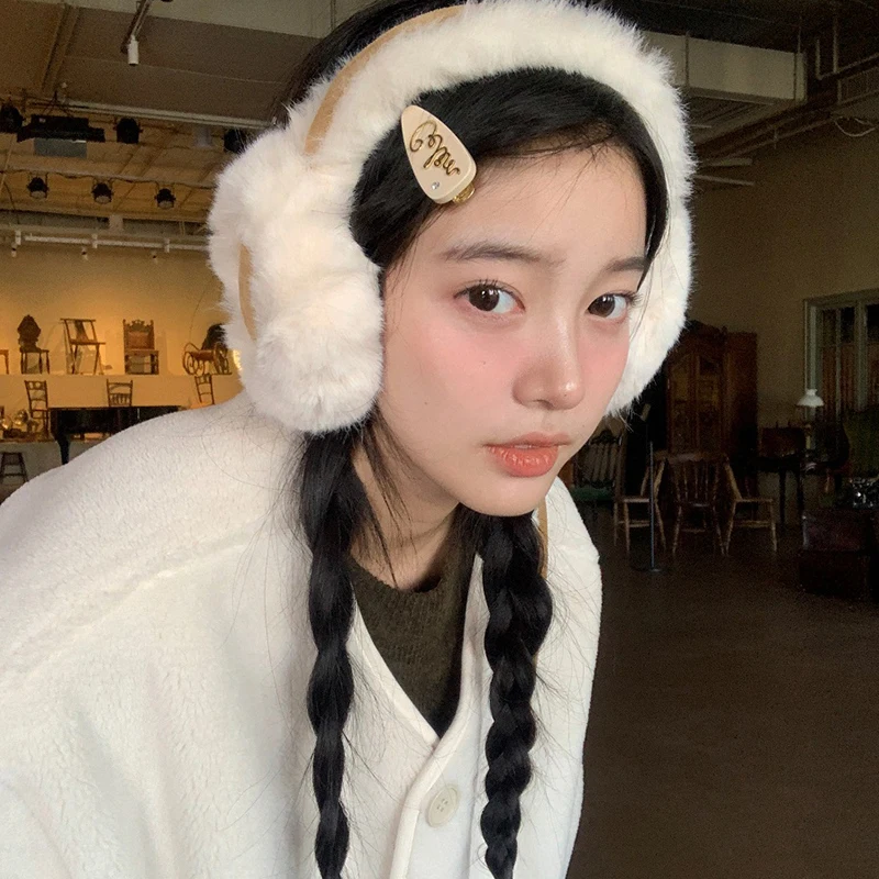 Korea Suede Warm Ear Muffs Ladies Outdoor Cycling Thickened Cold Ear Muffs Warm Headphones Cold Earplugs Winter Accessories