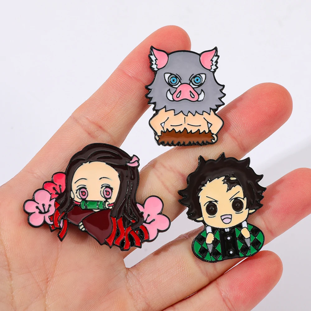 5 Pcs ​​Battle Shonen Cartoon Personality Brooch Fashion Enamel Pin Backpack Clothing Jewelry Metal Badge Accessories Gift view 4