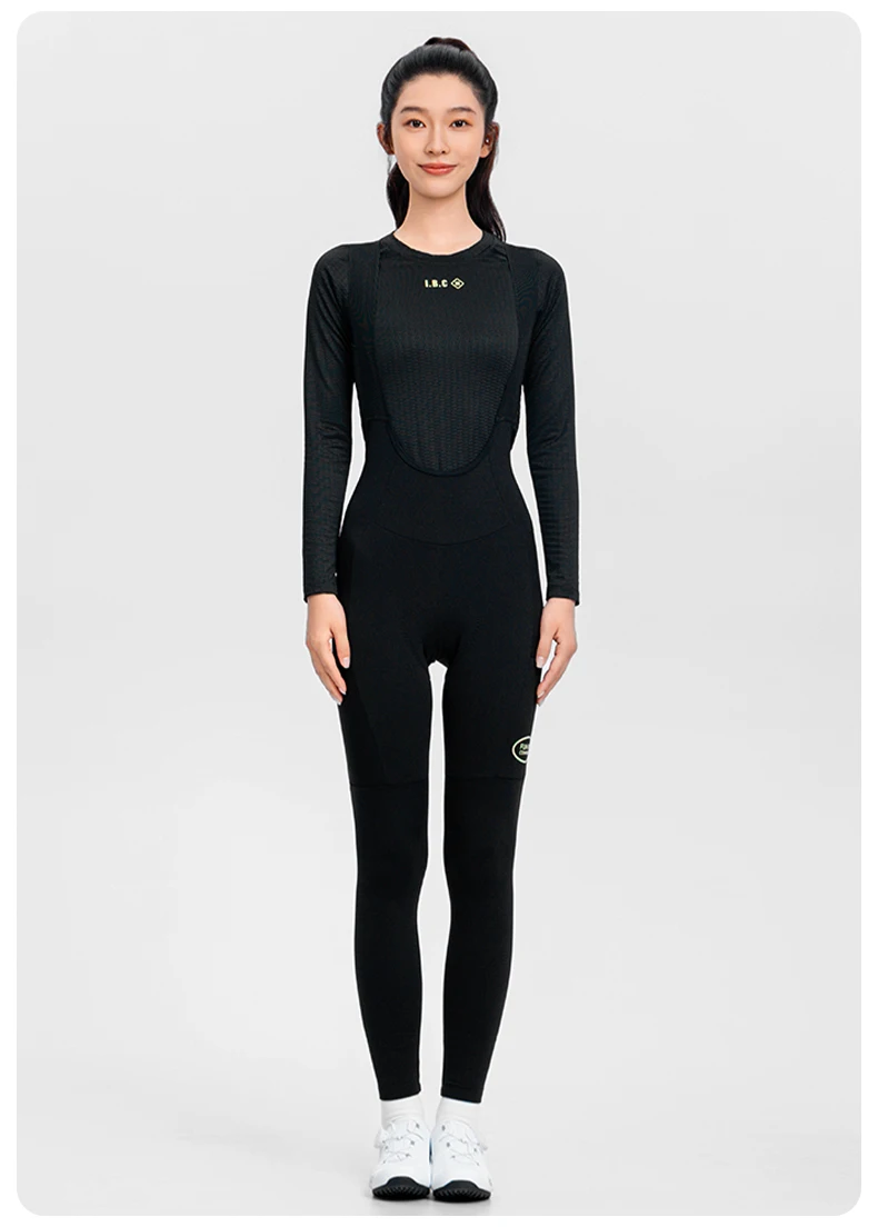 INBIKE Herbst Winter Neuer Stil Damen Fleece-Trägerhose Hochgeschnittene Warme Langstrecken-Radhose – Detail 12