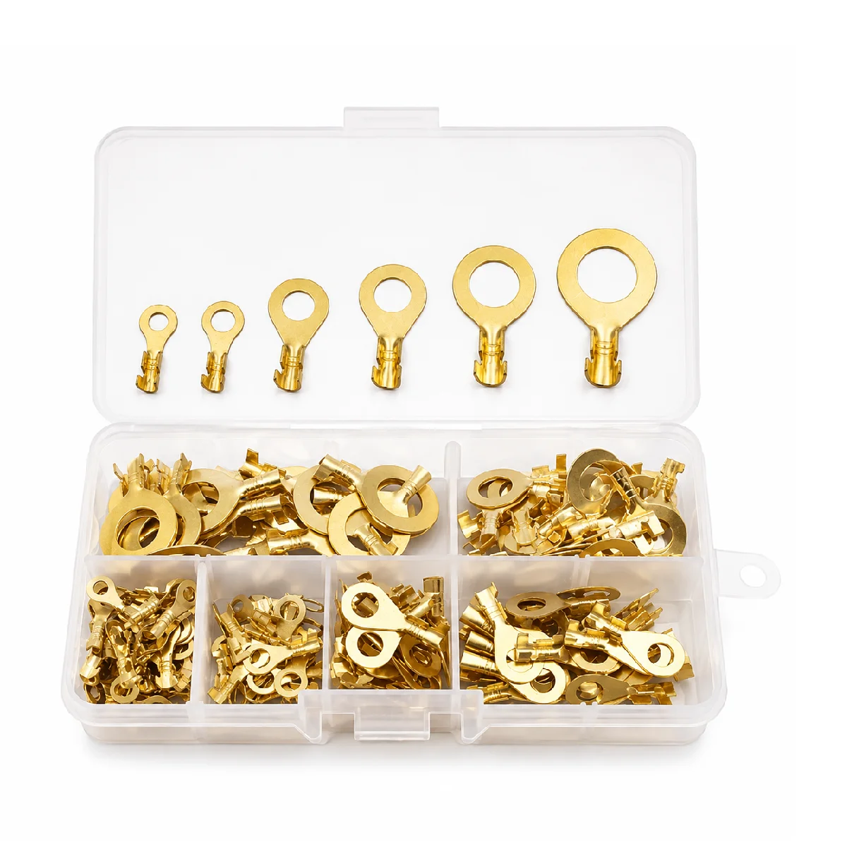 150pcs/set Round Terminal Block DJ431 O-type Lugs Terminals Cold-Pressed Connector Copper Tab Wiring Nose Combination Set New