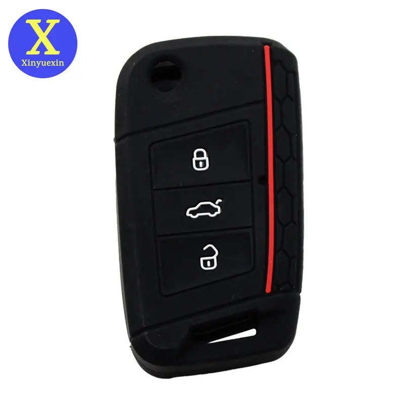 

Xinyuexin Modified 3 Button Flip Remote Key Shell for VW Golf 4 5 Passat B5 B6 Polo Touran Jetta for Seat for Skoda Car Key Case