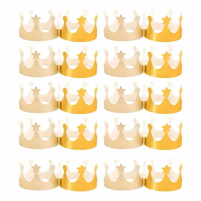 

Gold Paper Crowns 20 PCS King Charles III Gold Paper Crowns King Charles III Coronation Ornament 2023 For Kids And Adults