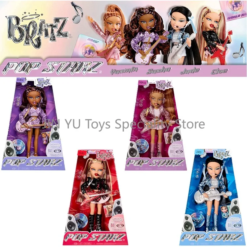 

Original Bratz Angelz Pop Starz Dolls Y2K Metallic Outfits Pop Icon Musical Figure Doll Retro Collection Birthday Gift for Kids