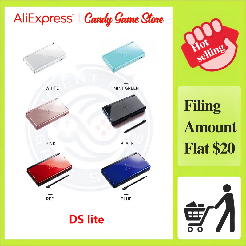 DS Lite Handheld Game Console, Suitable for NDSL Retro Handheld Game Console/128GB/Mini Ultra Portable