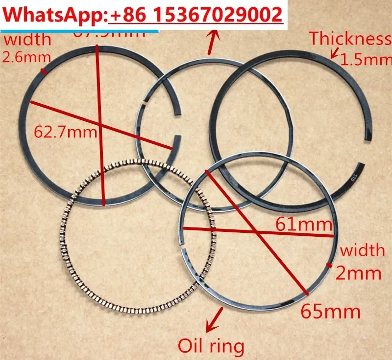 Piston ring 65mm for Briggs & Stratton 3.5/3.75HP 4.0HP 4.5HP 5.0HP Classic XC35 Sprint XP35 XP40 XT45 engine cylinder oil rings