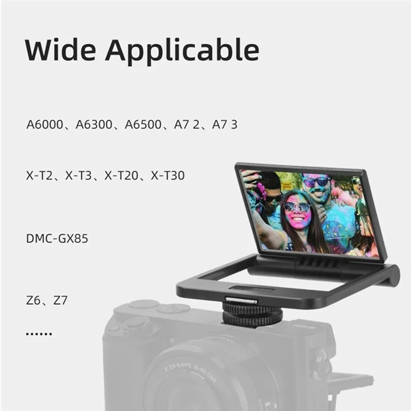 

A37T-Camera Flip Mirror Camera Selfie Flip Mirror For Sony, Canon, Panasonic, Nikon Cold Shoe Gimbal