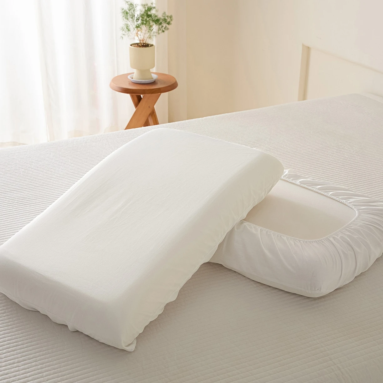 1pc Summer Cool Pillowcase 100% Cotton - Breathable Air Conditioning Pillow Cover for Hot Sleepers No Insert Included 48x74cm