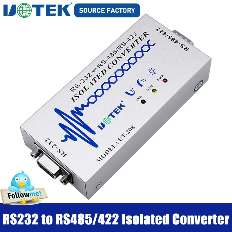 Discount RS-232 to RS-485 RS-422 Adapter Industrial DB9 RS232 to RS485 Converter RS422 Connector Isolation ESD Anti-Surge UT-208