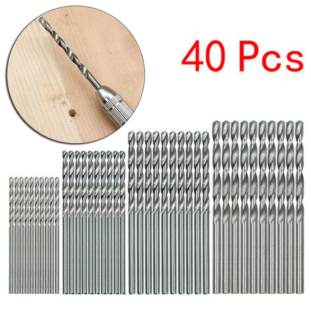 

Accessories Useful Drill Bits Coated Metric Repair Shank 0.5-2mm Straight Supplies 40pcs Craft High Speed Steel