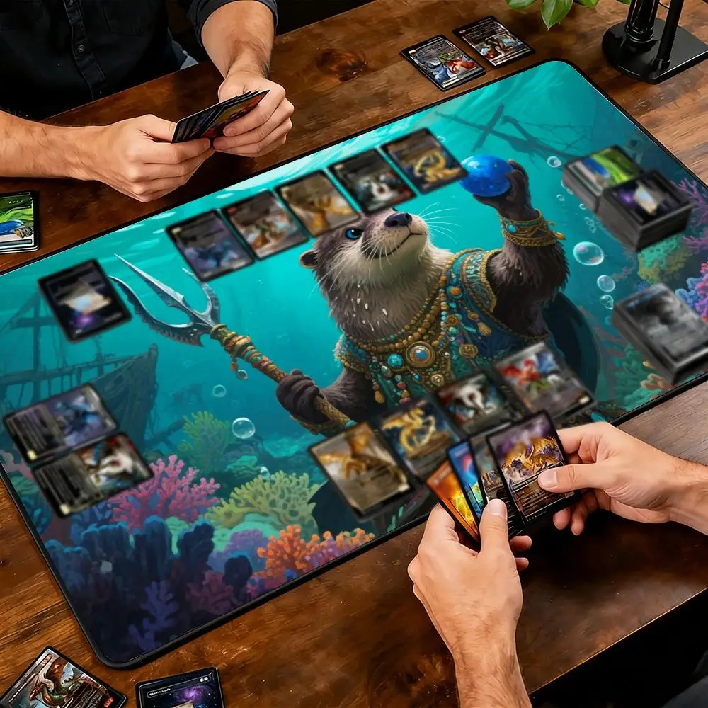 Mouse Pad Card Playmat Stitched with Magic Zones Game Mats Tabletop rug TCG Card Battles Commander Gaming desk accessories