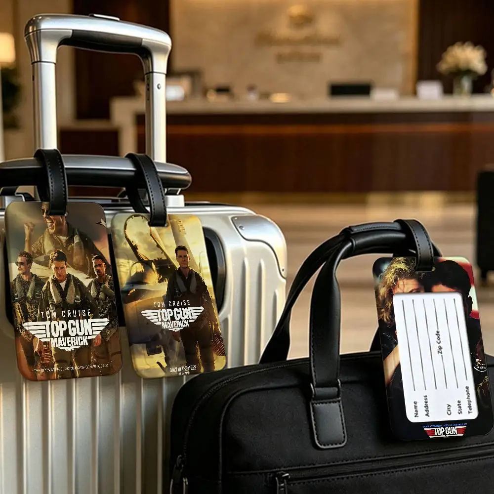 Classic T-Top G-Gun Action Movie PVC Baggage Identification Tag Anti lost Information Card Holder Travel Suitcase Name Tag