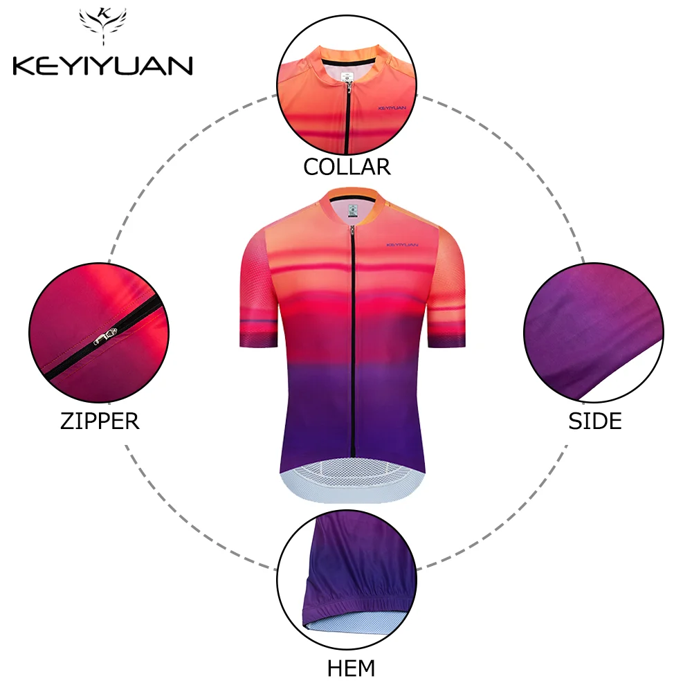 KEYIYUAN 2022 High Quality Pro Team Men And Women Bicycle Shirts Summer Short Sleeve Mountain Bike Jersey Mtb Cycling Clothing