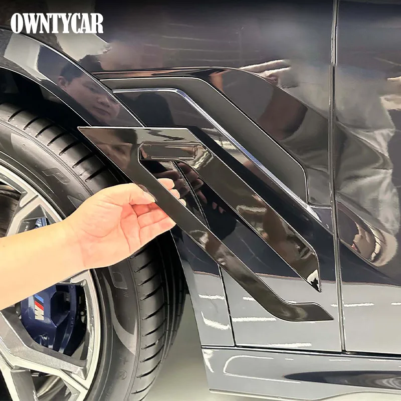 

For BMW X6 G06 2020-2025 ABS carbon fibre/black front fender side shark gill side air outlet cover trim Car Accessories