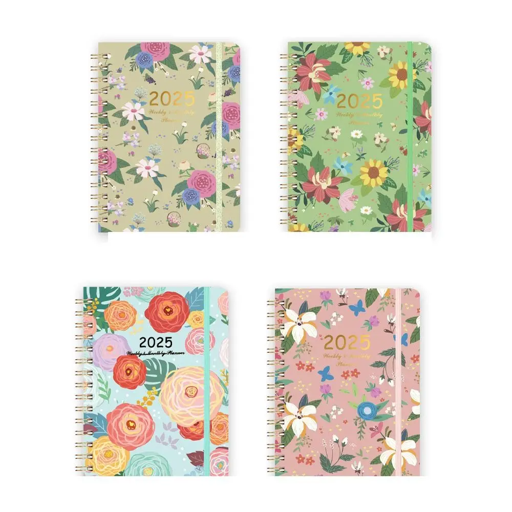 หลวม COIL 2025 Agenda Planner Notebook Planner Organizer ปฏิบัติ A5 ตารางปฏิทิน Notepad ไดอารี่ Weekly Planner